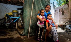Children in Mexico received food baskets during the COVID-19 pandemic (file, 2022)