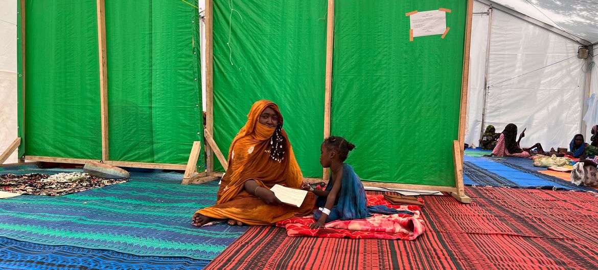 A child who has taken refuge in Chad from Darfur in Sudan is undergoing treatment at a local hospital.