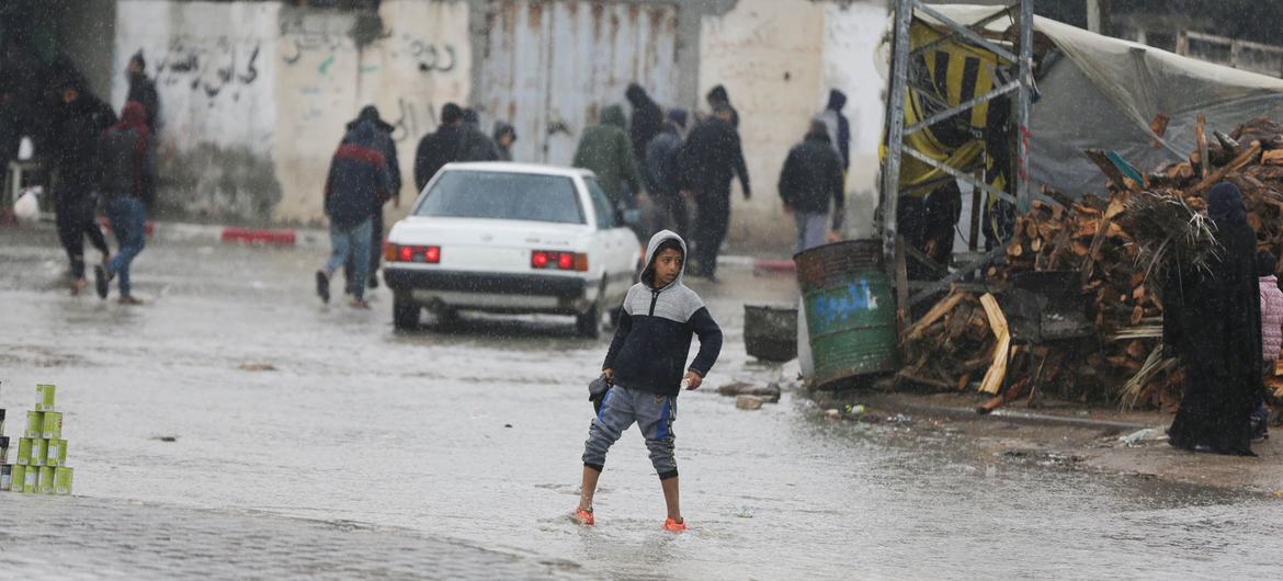 Cold and rainy weather has made some shelters in Gaza uninhabitable.