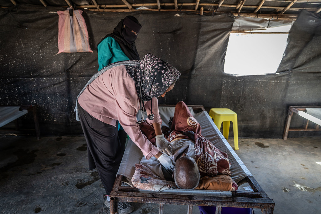 A man is treated for cholera in Gedaref, Sudan.