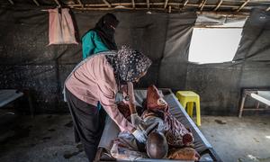 A man is treated for cholera in Gedaref, Sudan.
