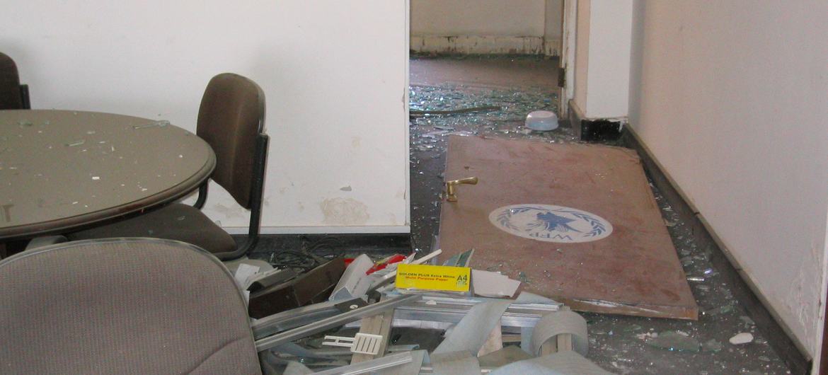 Khaled Mansour's office was destroyed in the blast at the Canal Hotel.