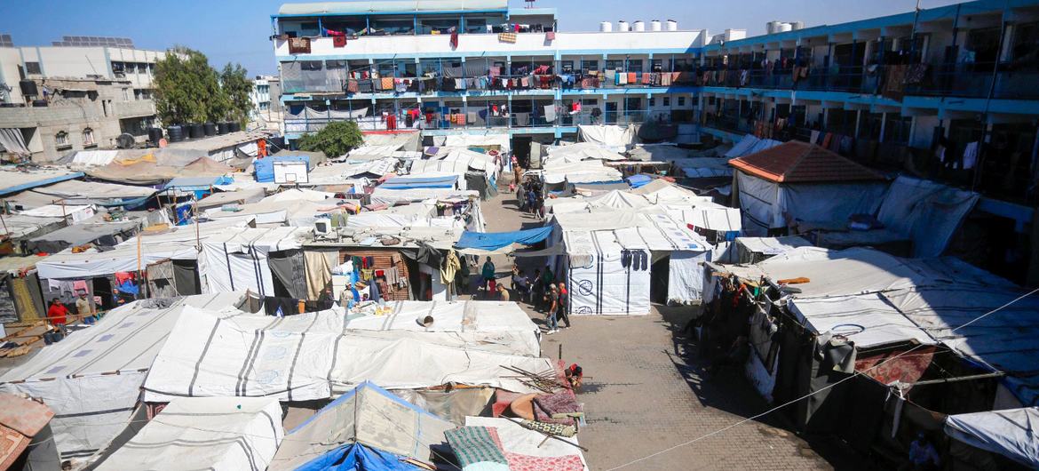 UNRWA schools in Gaza are providing accommodation for displaced families. 