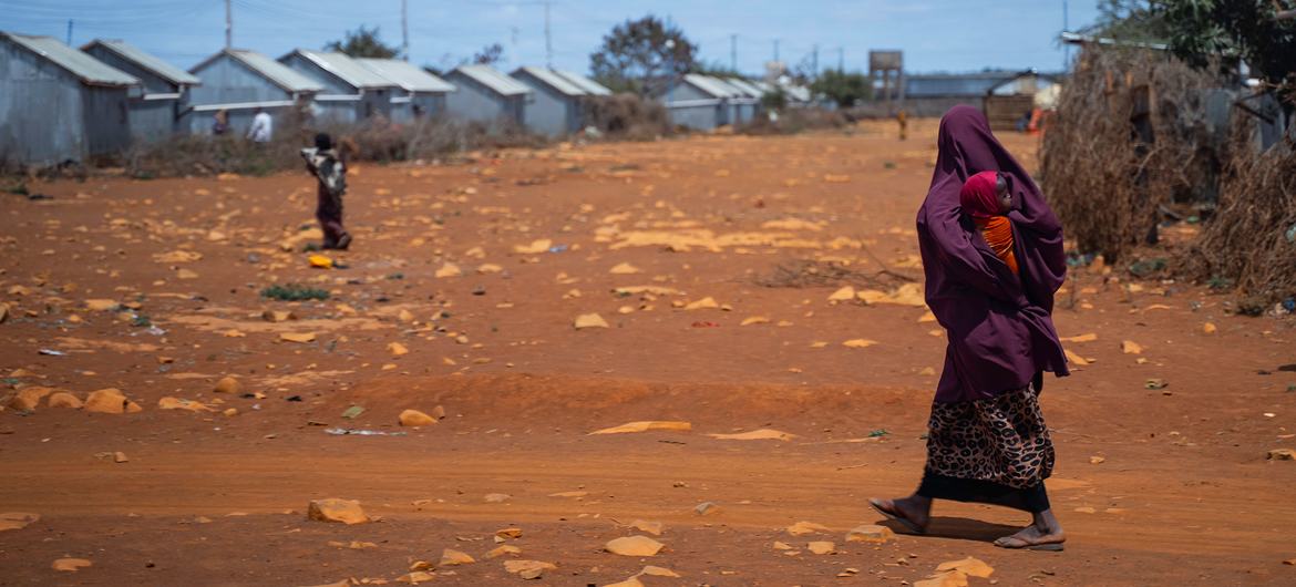 Families living in a settlement near Baidoa in Somalia have been driven from their homes by drought and conflict and are trying to rebuild their lives. 