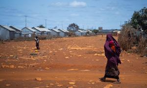 Families living in a settlement near Baidoa in Somalia have been driven from their homes by drought and conflict and are trying to rebuild their lives. 