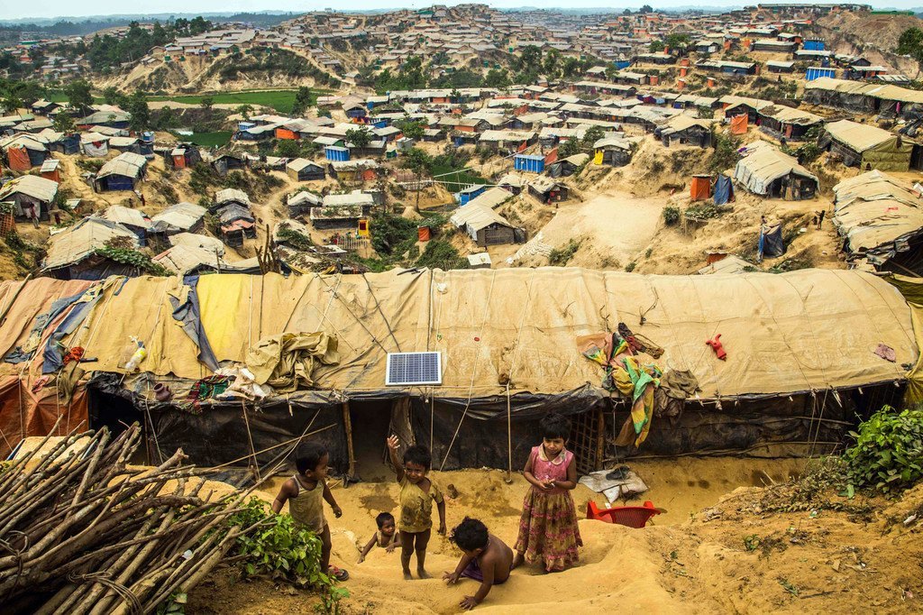Kutupalong refugee camp in Cox's Bazar, Bangladesh, is one of the largest in the world, hosting hundreds of thousands of Rohingya men, women, and children who fled violence in Myanmar.