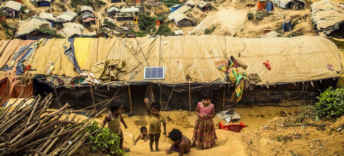 Kutupalong refugee camp in Cox's Bazar, Bangladesh, is one of the largest in the world. and hosts hundreds of thousands of Rohingyas who fled violence in Myanmar.