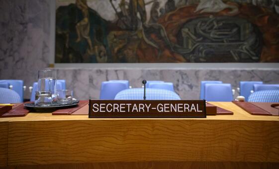 صورة لمقعد الأمين العام في مجلس الأمن.