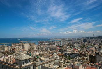 الجزائر کے دارالحکومت کا ایک فضائی منظر۔