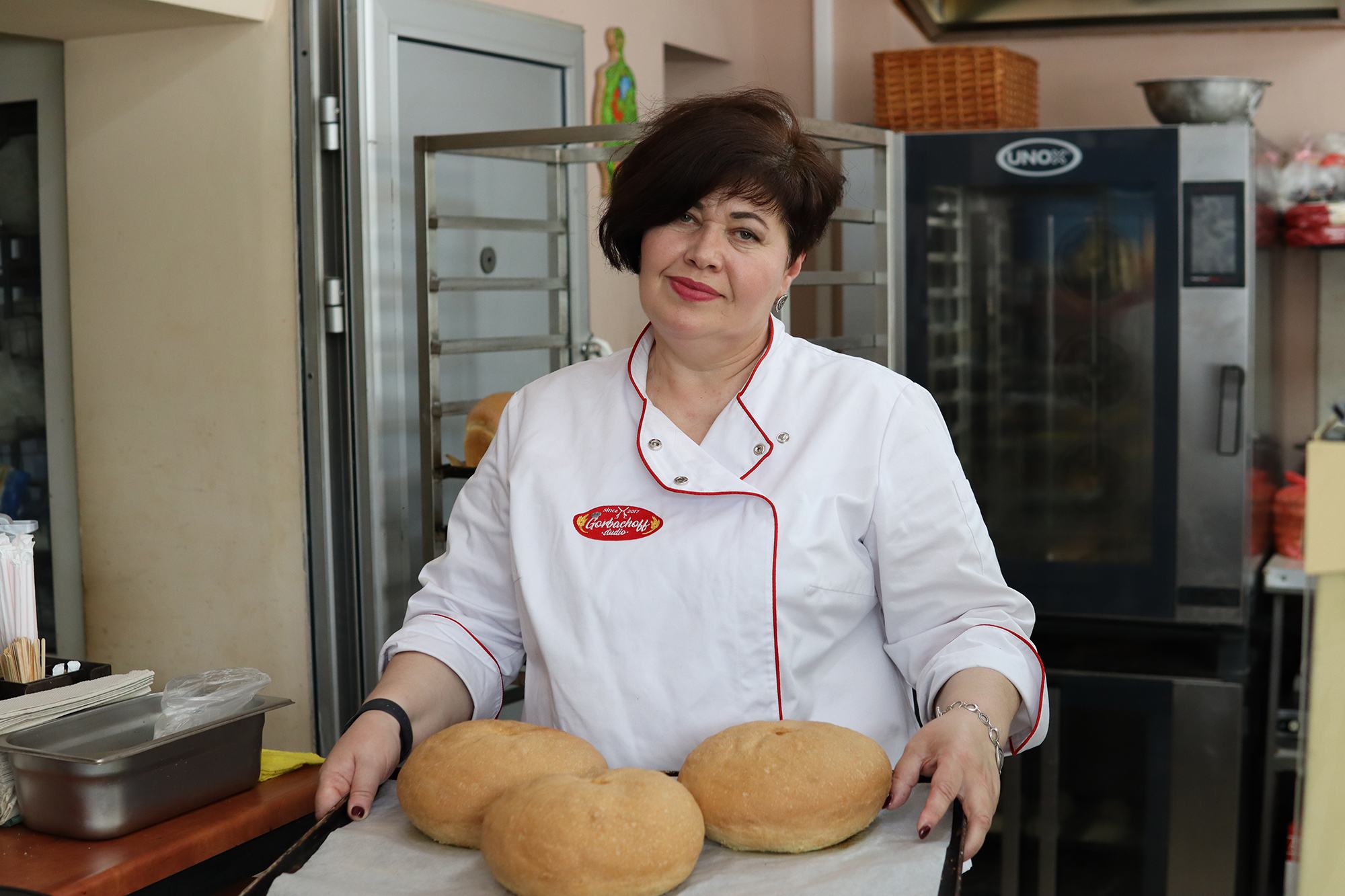 Hanna Honcharenko runs a bakery in Dnipro in eastern Ukraine, Hanna Honcharenko runs a bakery in Dnipro in eastern Ukraine,