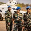 Des femmes Casques bleues servant sein de la mission de l'ONU au Soudan du Sud.