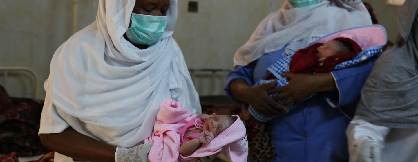 Midwives and other health professionals at the Khartoum Maternity Hospital, Sudan..