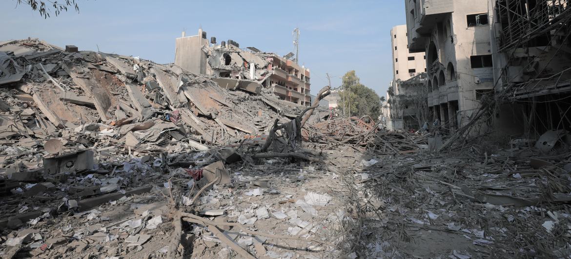 Air strikes have devastated much of the north of  Gaza.