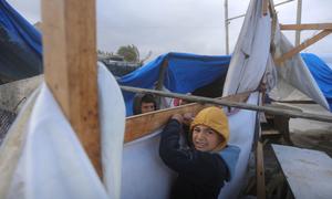 Gazans continue to live in makeshift shelters.