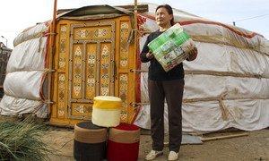 In Mongolia, plastic bottles, which otherwise would end up in landfill sites, are being recycled into footstools.