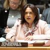 Pramila Patten, Représentante spéciale du Secrétaire général chargée de la question des violences sexuelles commises en période de conflit, informe les membres du Conseil de sécurité de l'ONU de la situation au Moyen-Orient, y compris de la question pale…