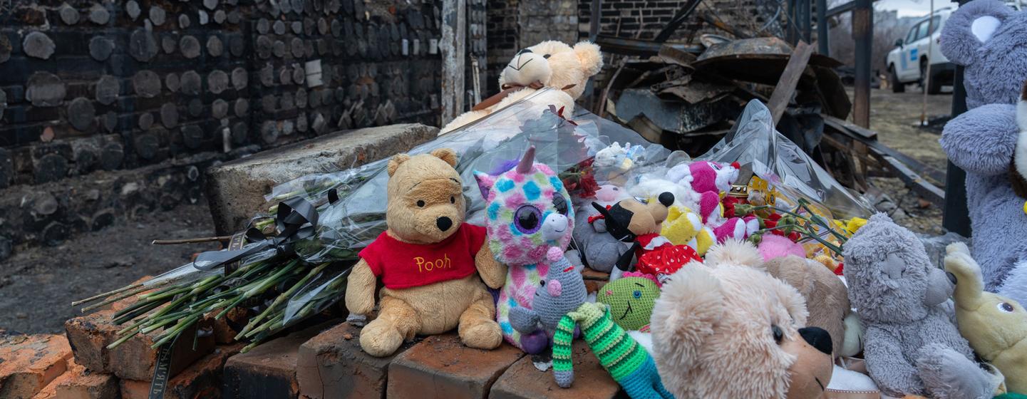 Un maison détruite à Kharkiv, en Ukraine.