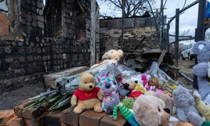 Casa destruída em Kharkiv, Ucrânia (fevereiro de 2024)