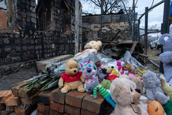 Un maison détruite à Kharkiv, en Ukraine.