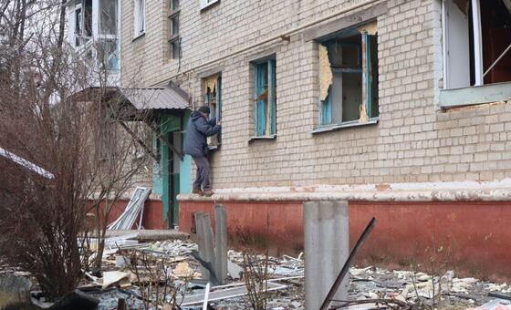 Результаты обстрела города Словянск, Украина.  