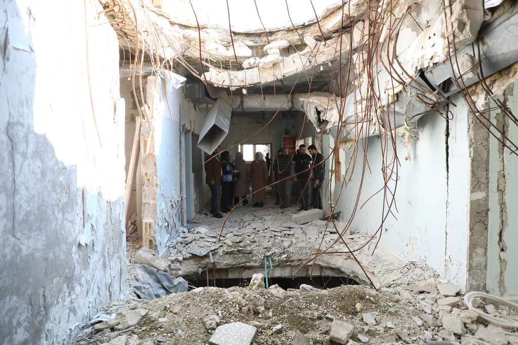 Parts of northern Syria, including Idleb (pictured) show the impact of 14 years of civil war.