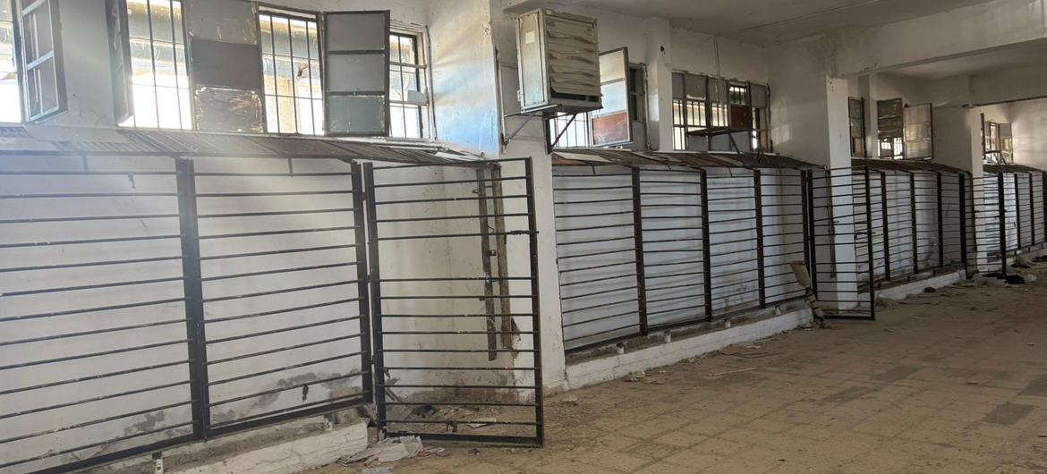 Cages in which prisoners were apparently held are pictured at the infamous Sednaya prison in Damascus. Cages in which prisoners were apparently held are pictured at the infamous Sednaya prison in Damascus.