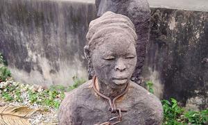 A slavery memorial in Stone Town, Zanzibar, Tanzania.