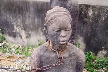 A slavery memorial in Stone Town, Zanzibar, Tanzania.