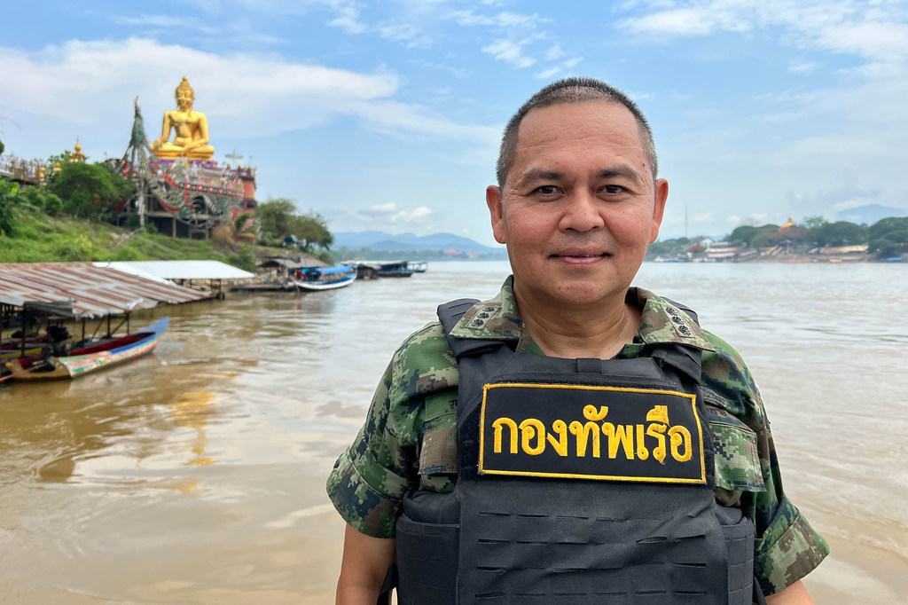 Le capitaine Phakorn Maniam est déployé dans l'unité fluviale du Mékong de la marine thaïlandaise.