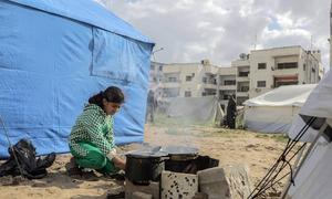  Una niña desplazada en Gaza (archivo).
