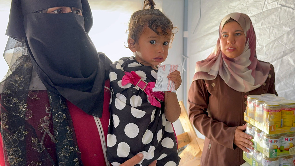 Una clínica para niños desnutridos en Jan Yunis (Gaza)