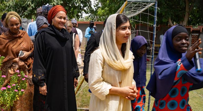 In Nigeria, UN deputy chief and Malala champion girls' right to education