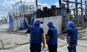 A team of IAEA experts visits Zaporizhzhya Nuclear Power Plant in Ukraine in June 2024.