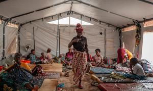 Patients receive treatmen for mpox in eastern DR Congo in August 2024. The violent escalation has interrupted the vital work of tracing infections to prevent community transmission.