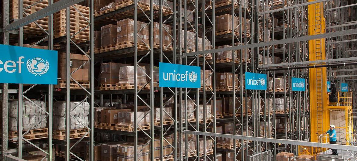 UNICEF’s global warehouse in Copenhagen, Denmark.