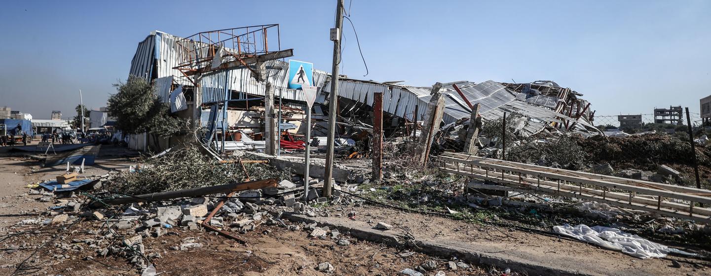 Scène de destruction à Gaza.