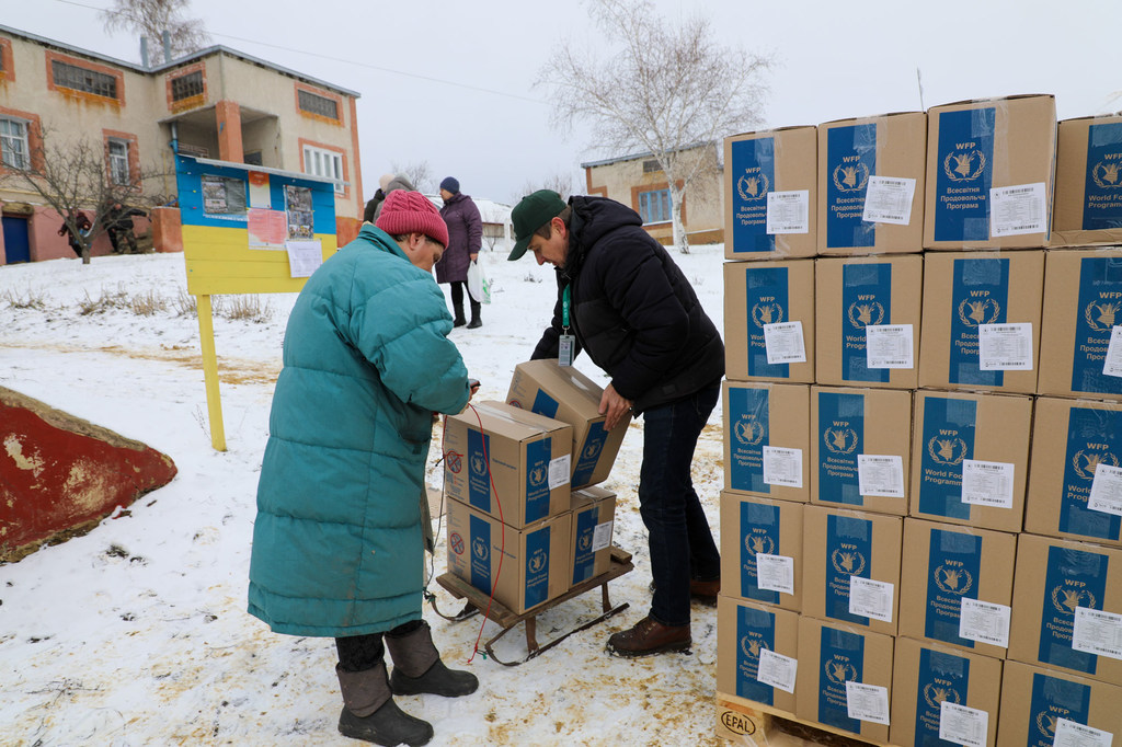 De l'aide humanitaire fournie par l'ONU dans l'oblast de Kharkiv, en Ukraine.