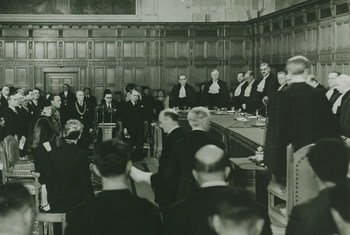 The ICJ held its inaugural session on 18 April 1946 at the Peace Palace in The Hague, Netherlands.