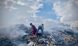 Over 330,000 tonnes of waste have accumulated in or near populated areas across Gaza, posing catastrophic environmental and health risks.