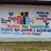A mural in Arauca in Colombia promotes a message of women behind social change and equality.