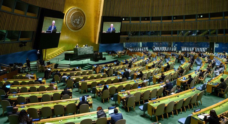 Vista panorámica de la Asamblea General de la ONU.