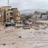 آثار الدمار التي خلفتها العاصفة دانيال في ليبيا.