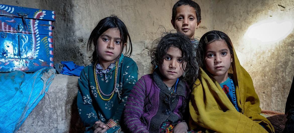 An Afghan family displaced by drought. (file)
