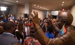 A statue of Nelson Mandela was unveiled at the UN in New York in 2018.