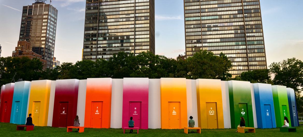 The SDG Pavilion at UN Headquarters has been conceived as a 'unique convening space and art installation.'