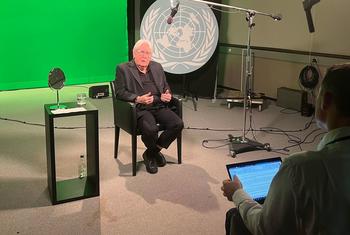 Мартин Гриффитс в ходе интервью Службе новостей ООН.  