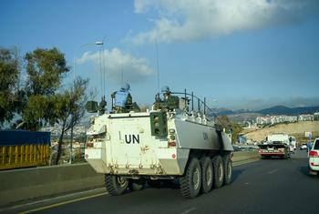 Des soldats de la paix de la FINUL en déplacement dans le sud du Liban.