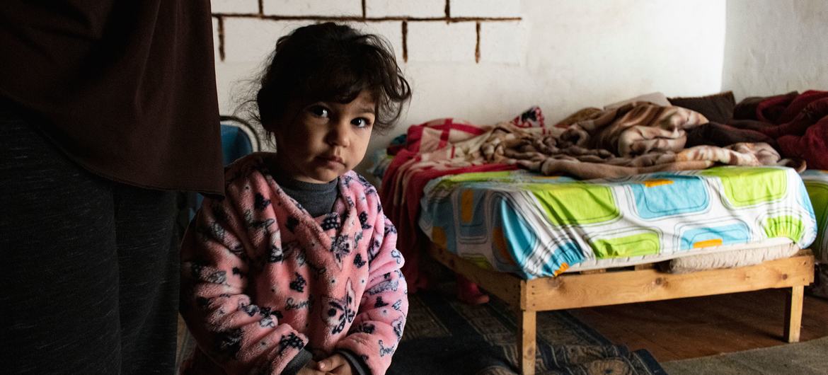 A young child at home in Tripoli, Libya.