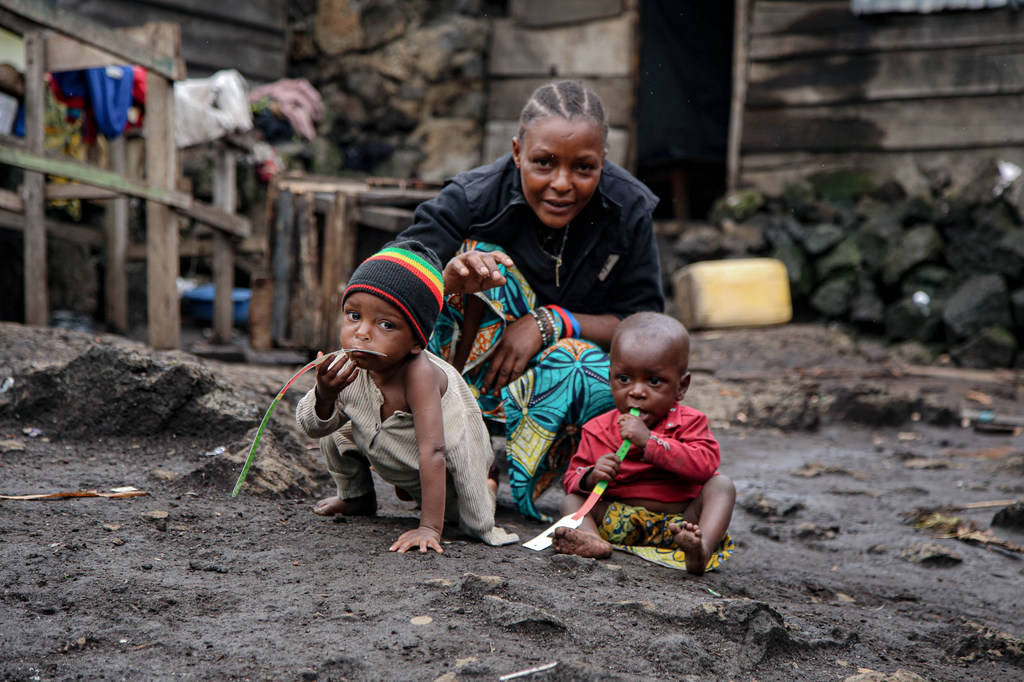 Muchos niños en el este de la República Democrática del Congo sufren malnutrición porque no comen lo suficiente.