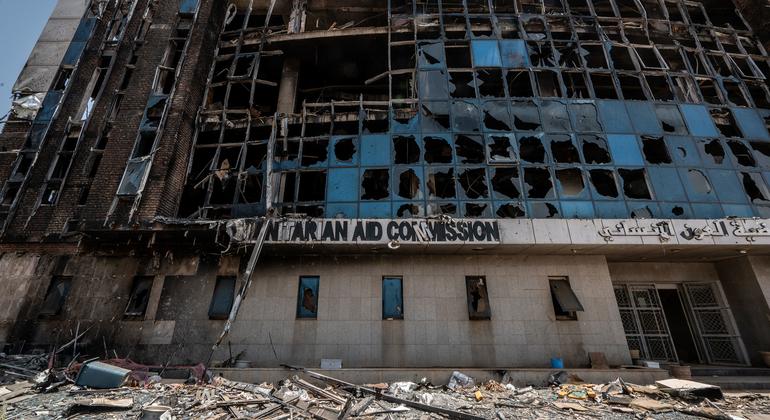 El antiguo edificio de la Comisión de Ayuda Humanitaria en Jartum, Sudán.
